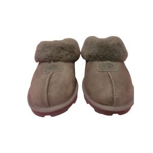 UGG COQUETTE GREY SHEARLING MOCASSIN SLIPPERS US 8/ EU 39/ UK 6